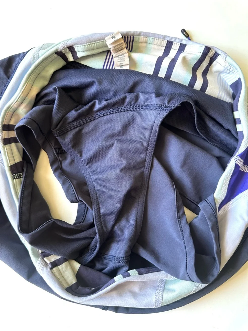 Lululemon Athletic Shorts Women’s Sz 8 Navy with Light Mint & Lavender Waistband